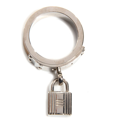Hermes Palladium Swift Kelly Lock Scarf Ring Biscuit 1 of 5