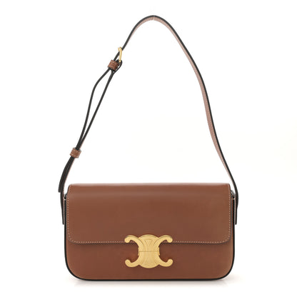 Celine Shiny Calfskin Triomphe Shoulder Bag Tan 1 of 11