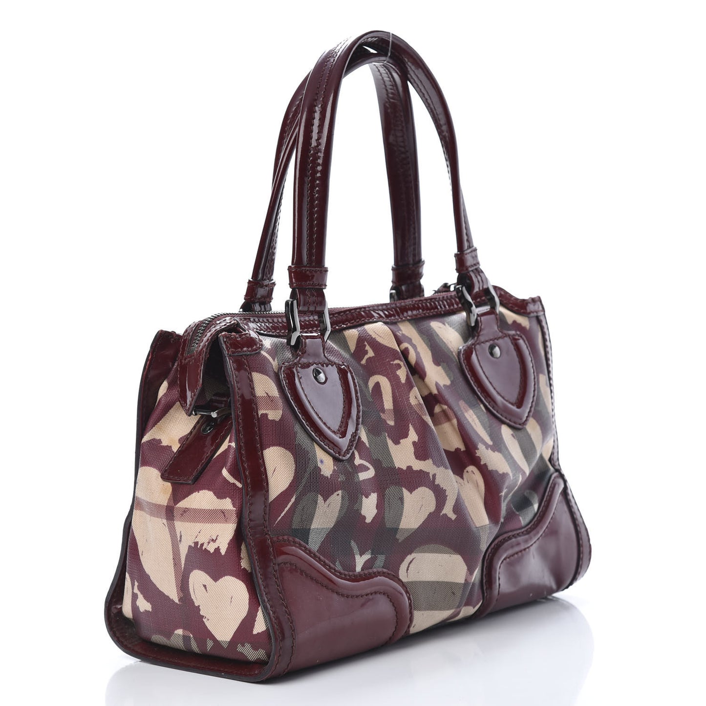 Nova Check Heart Print Pilgrim Satchel Berry