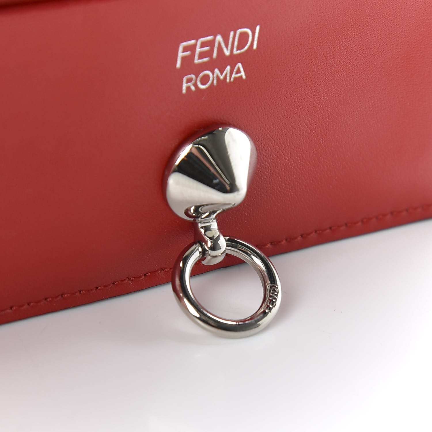 Fendi Vitello Liberty Century Lucido By The Way Card Holder Rosso 7 of 8