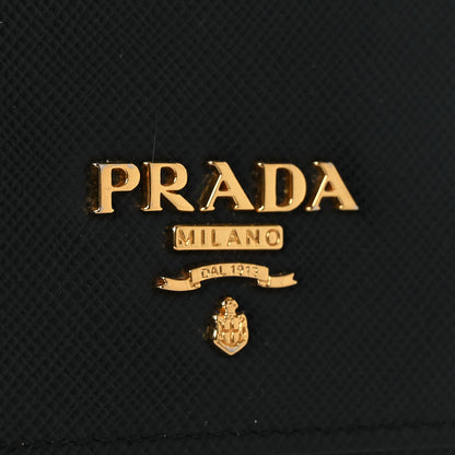 Prada Saffiano Metal Oro Chain Wallet Black 12 of 15