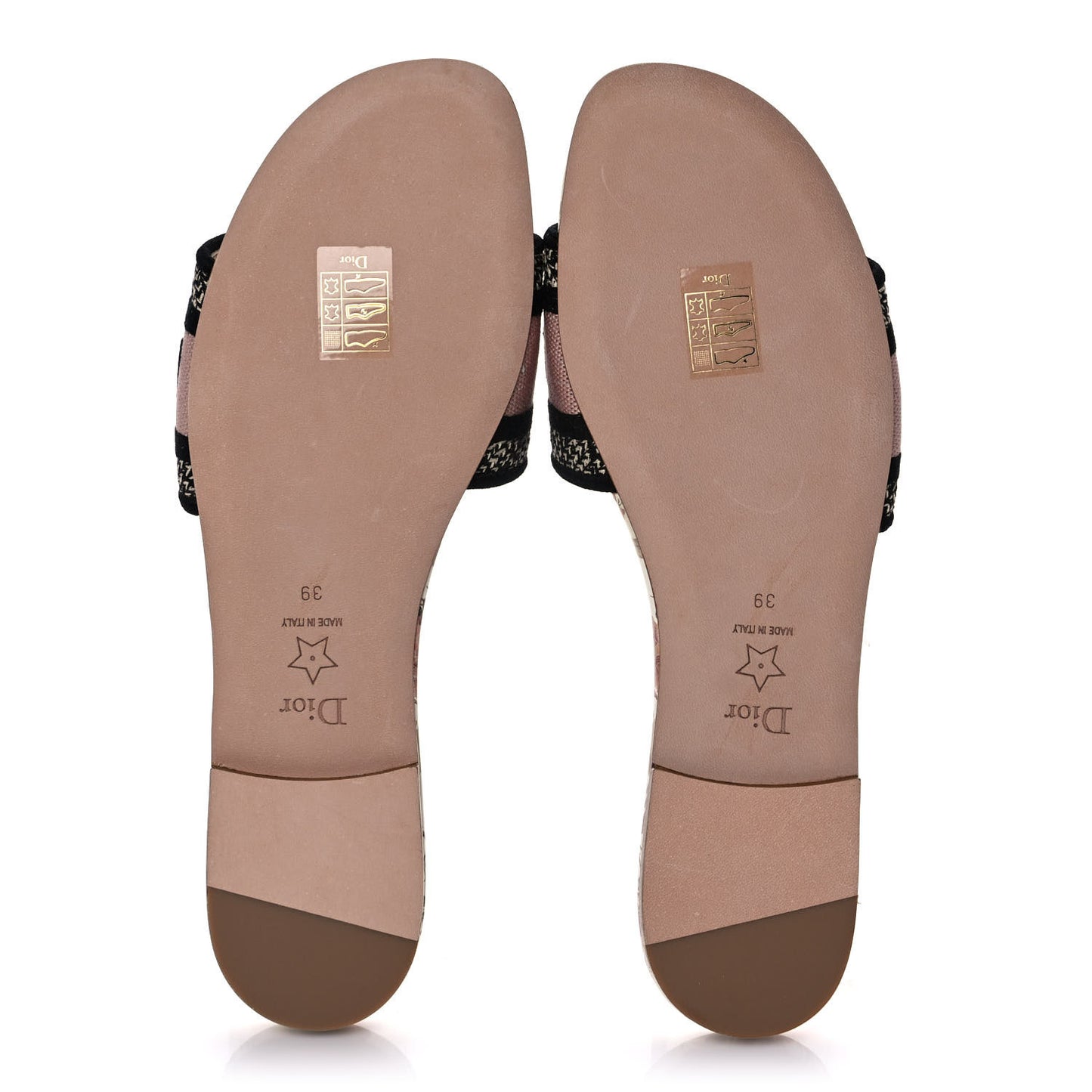 Canvas Jardin d’Hiver Embroidered Dway Flat Slide Sandals 39 White Multicolor