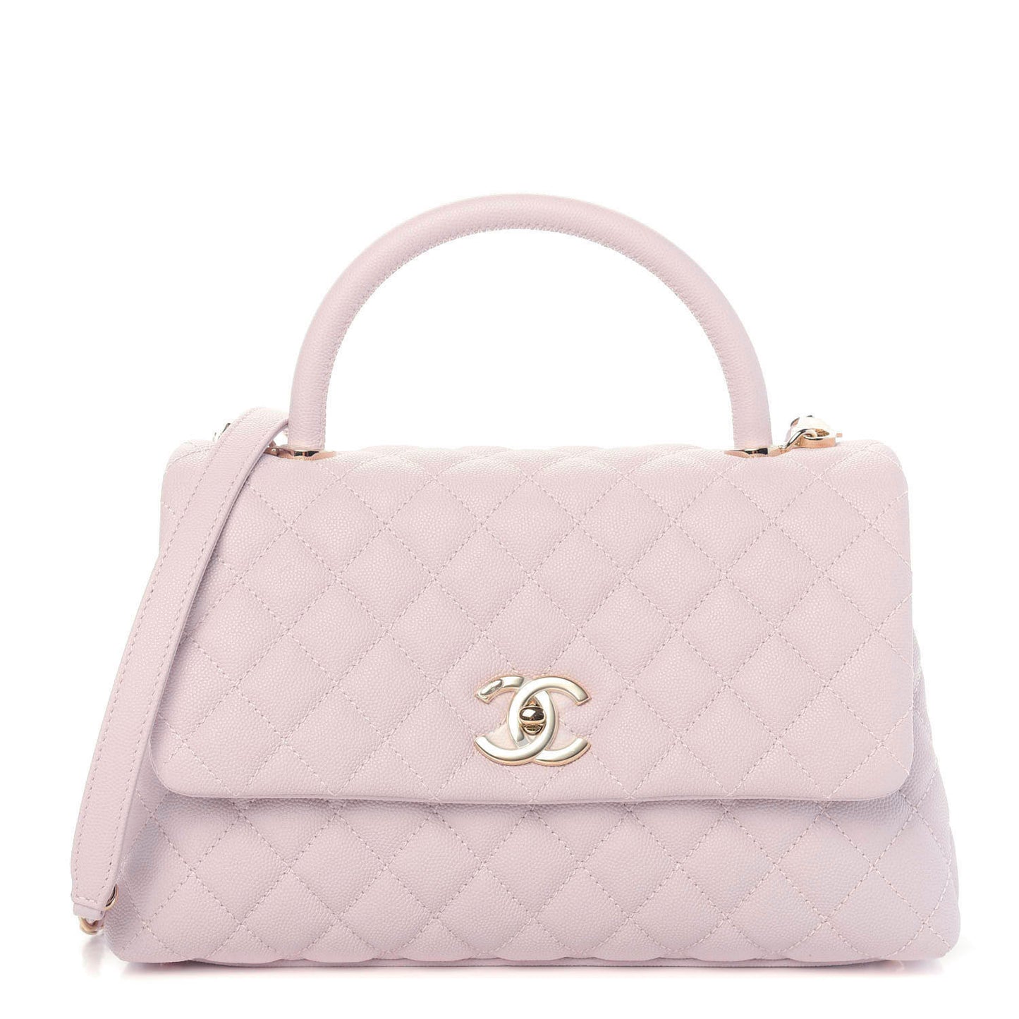 Caviar Quilted Small Coco Handle Flap Lilas Lilac