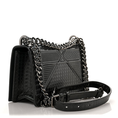 Christian Dior Metallic Patent Micro-Cannage Small Diorama Flap Bag Onyx Black 3 of 10
