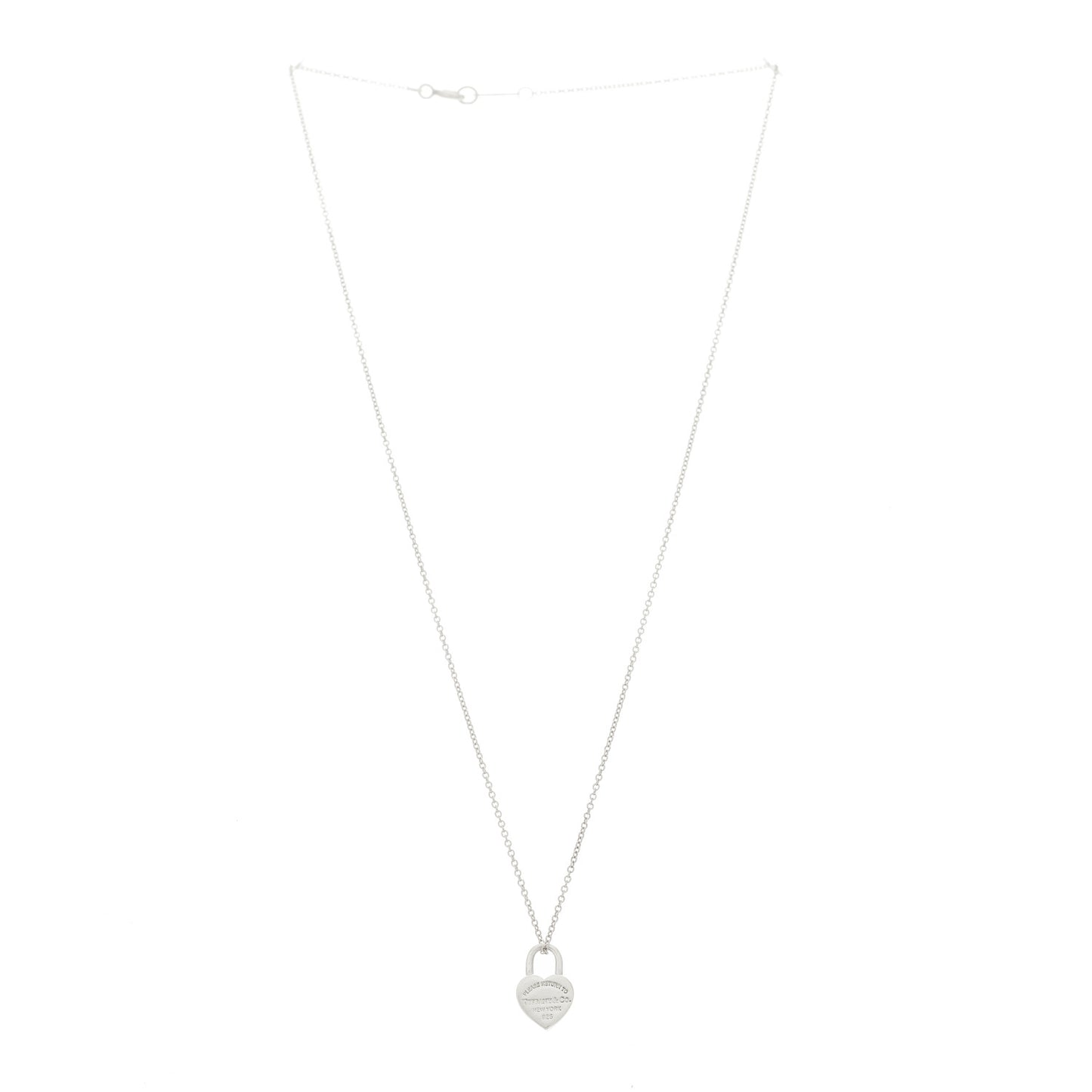 Sterling Silver Return to Tiffany Heart Lock Pendant Necklace