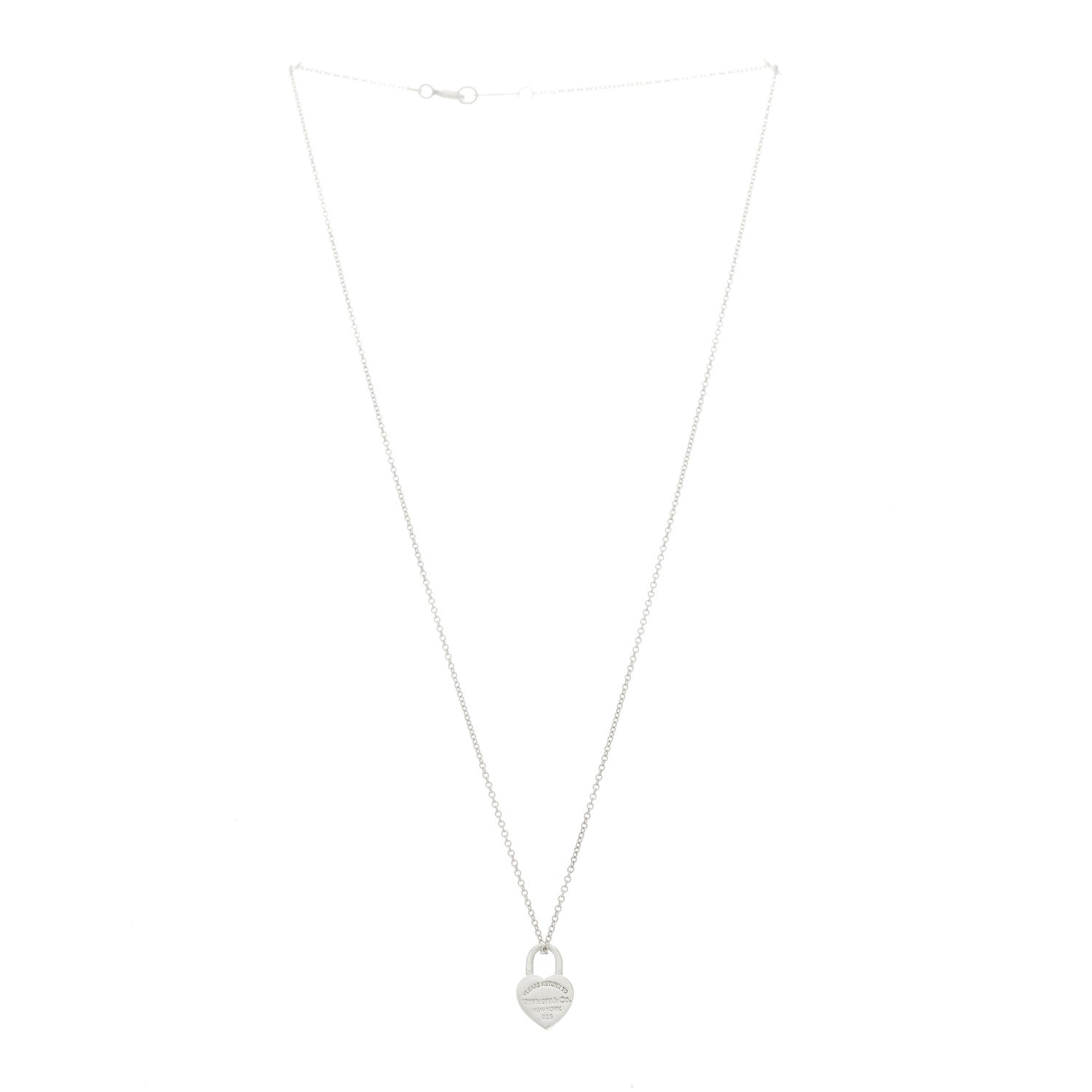 Tiffany Sterling Silver Return to Tiffany Heart Lock Pendant Necklace 3 of 6