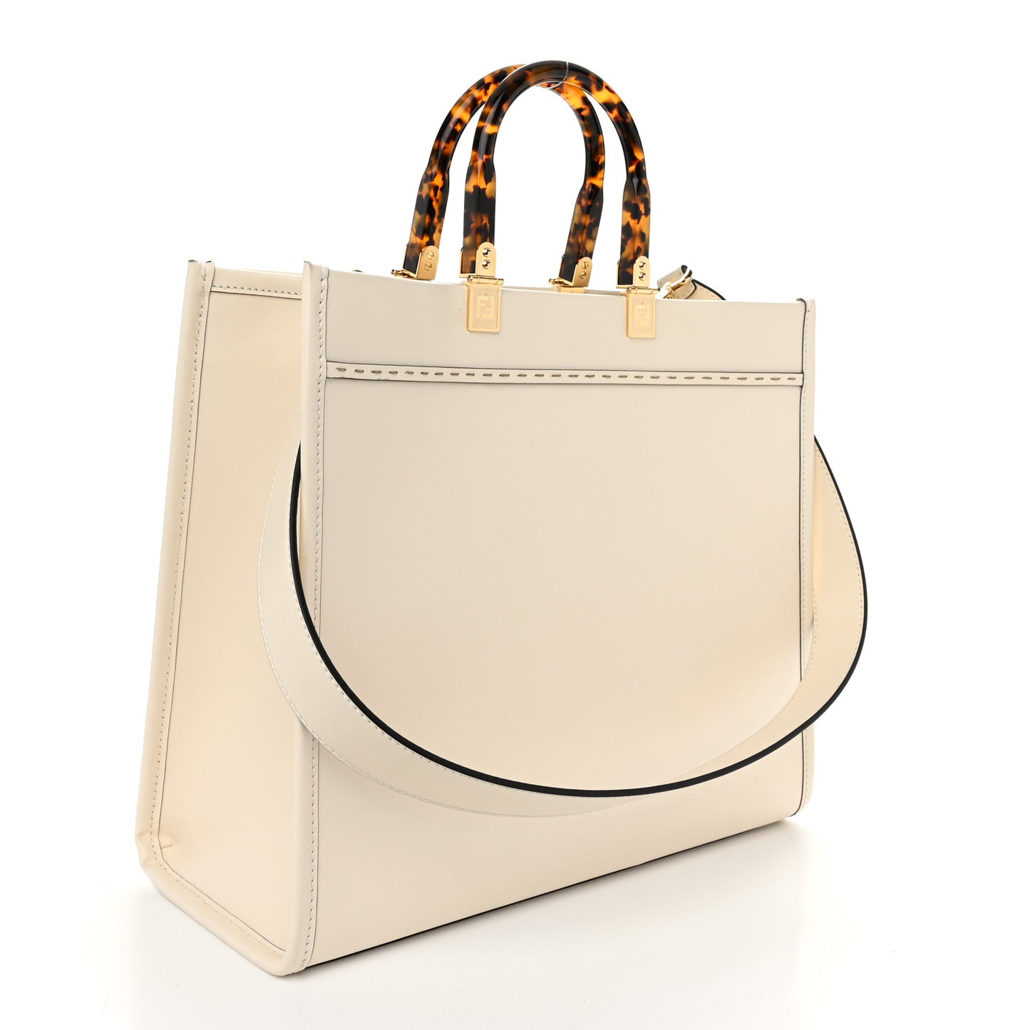 Vitello King Plexiglass Medium Fendi Sunshine Shopper Tote White Ice