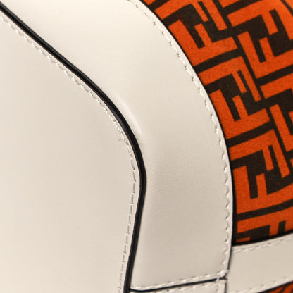 Fendi Suede Vitello King F is Fendi Micro FF Mini Mon Tresor Bucket Bag Arancio Marrone White Ice 12 of 13
