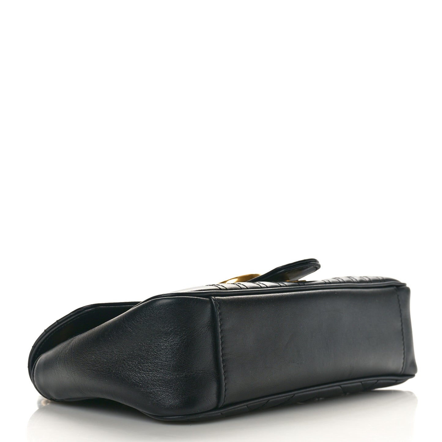 Calfskin Matelasse Small GG Marmont Shoulder Bag Black