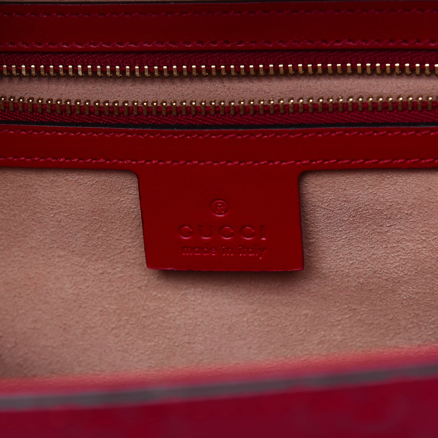 Guccissima Signature Medium Padlock Top Handle Bag Hibiscus Red