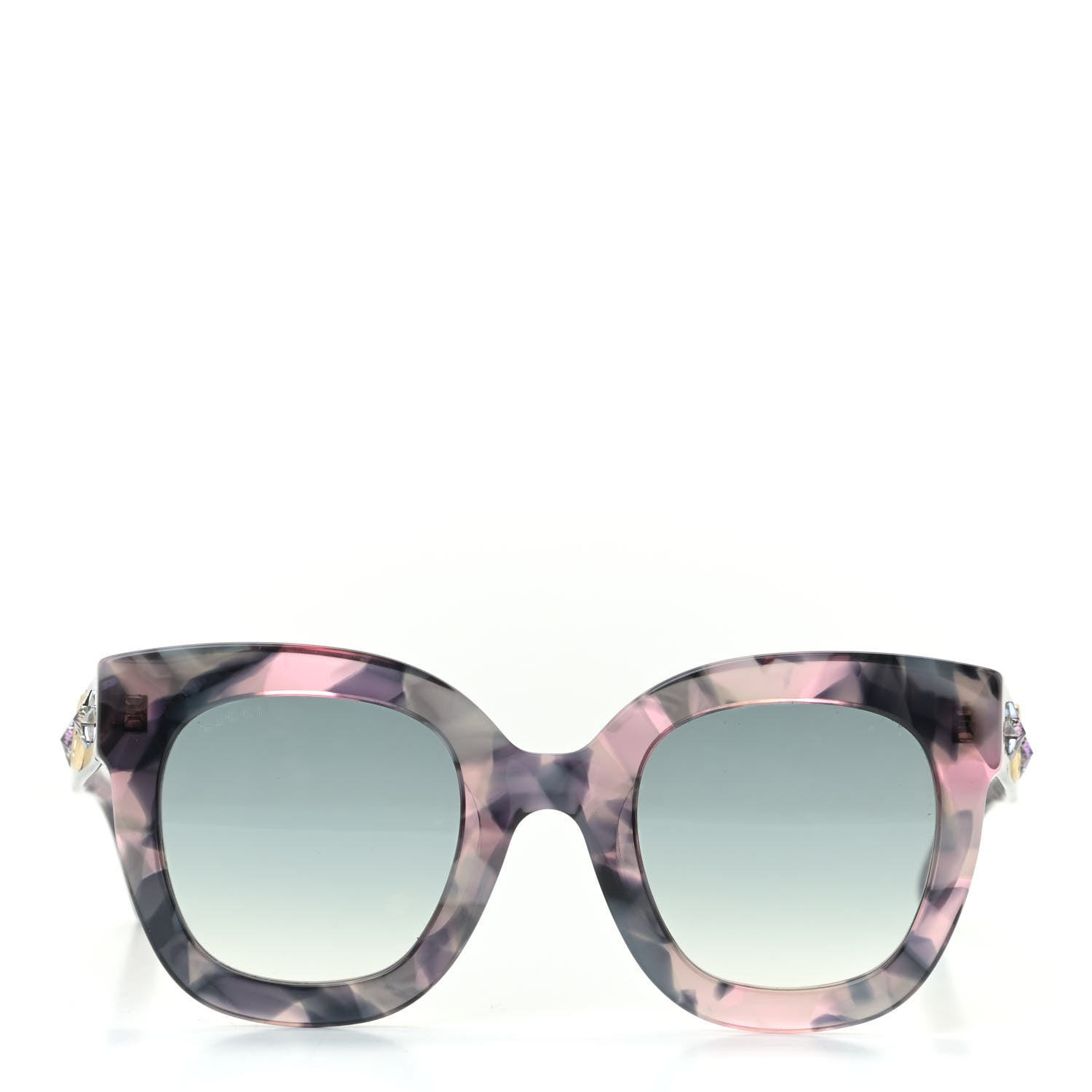 Gucci Acetate Round Frame Star Sunglasses GG0208S Grey Pink 2 of 7