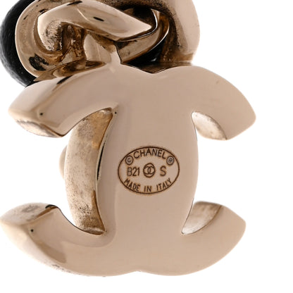 Chanel Lambskin CC Turnlock Drop Earrings Gold Black 4 of 5