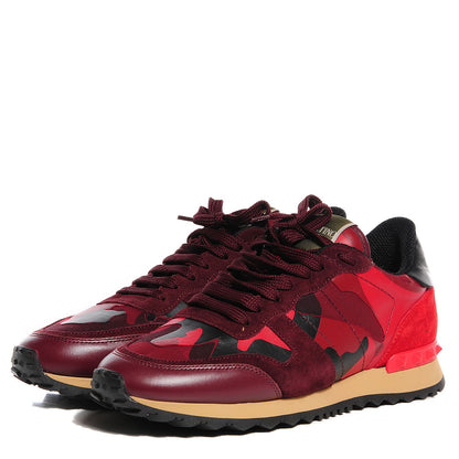 Valentino Garavani Nappa Suede Camouflage Womens Rockrunner Sneakers 39 Rubin Scarlet 4 of 14