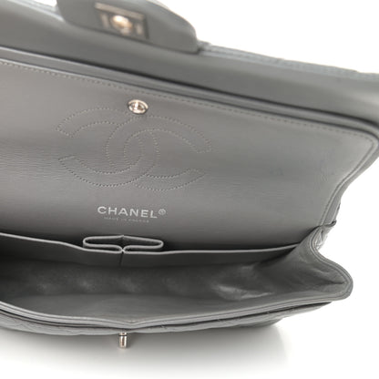 Chanel Lambskin Quilted Medium Double Flap Dark Grey 5 of 10