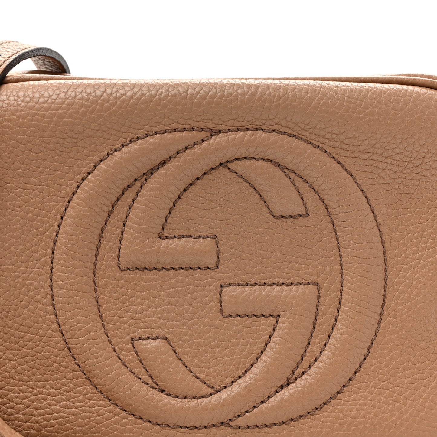 Pebbled Calfskin Small Soho Disco Bag Camelia