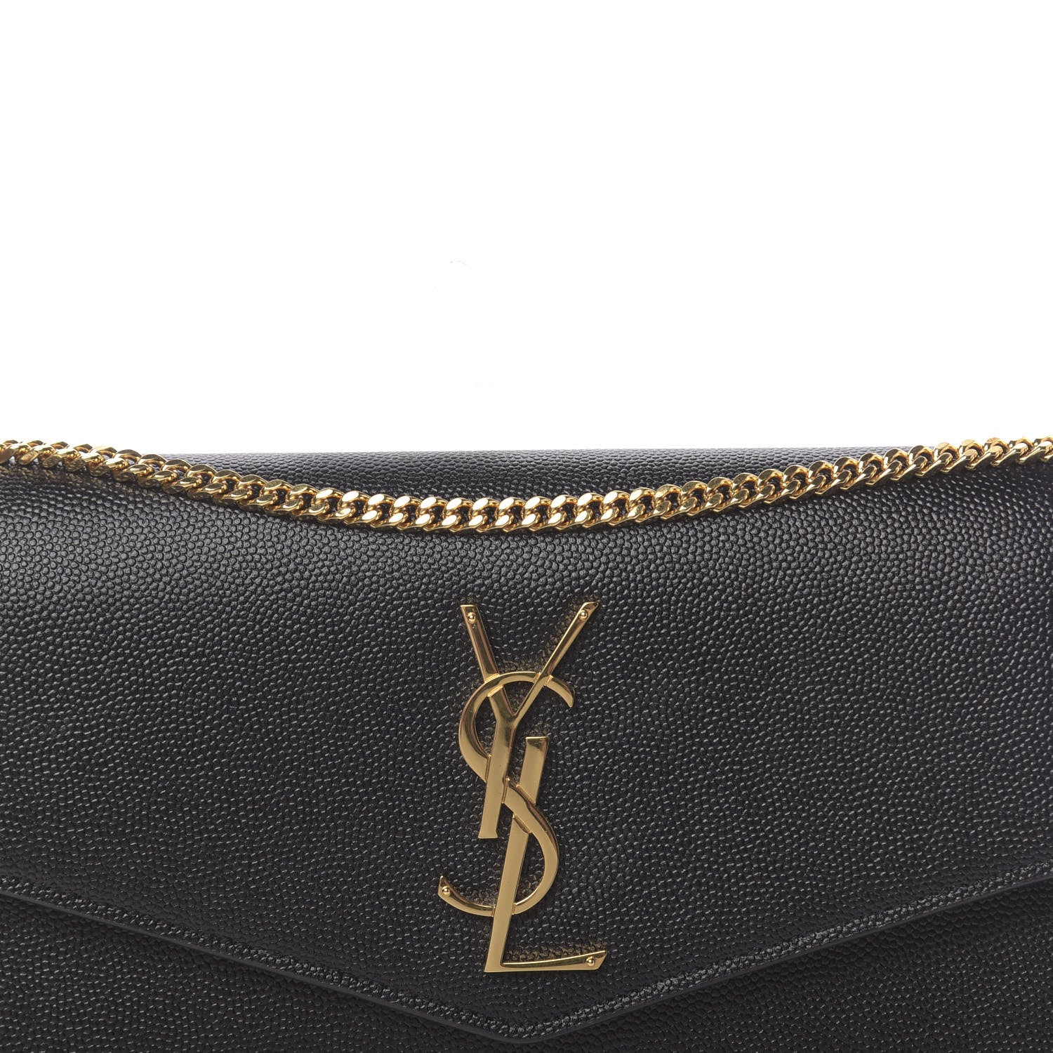Saint Laurent Grain De Poudre Uptown Chain Wallet Black 9 of 12