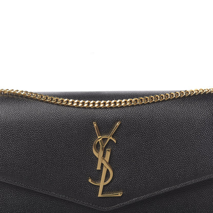Saint Laurent Grain De Poudre Uptown Chain Wallet Black 9 of 12