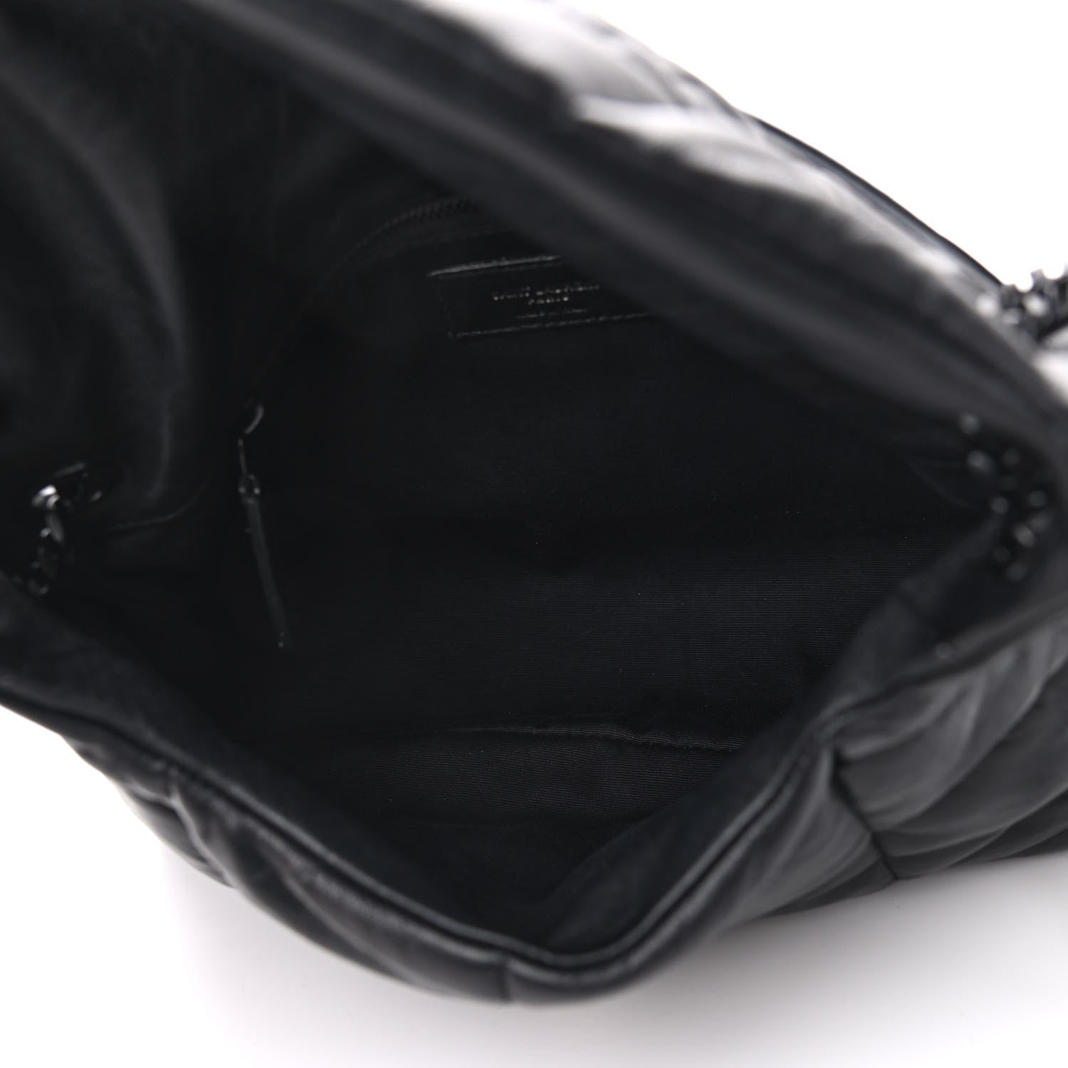 Saint Laurent Lambskin Quilted Small Loulou Puffer Monogram Chain Satchel Black 5 of 9