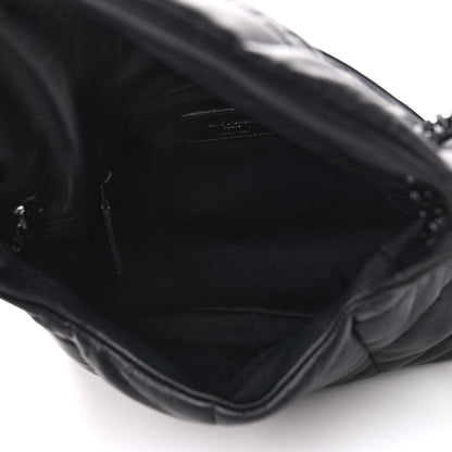 Saint Laurent Lambskin Quilted Small Loulou Puffer Monogram Chain Satchel Black 5 of 9