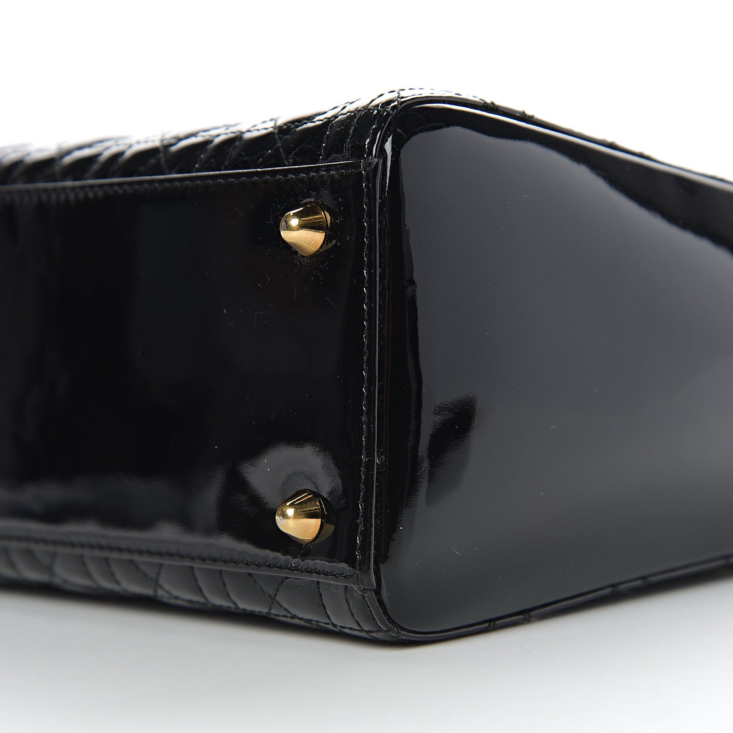 Patent Cannage Large Lady Dior Black