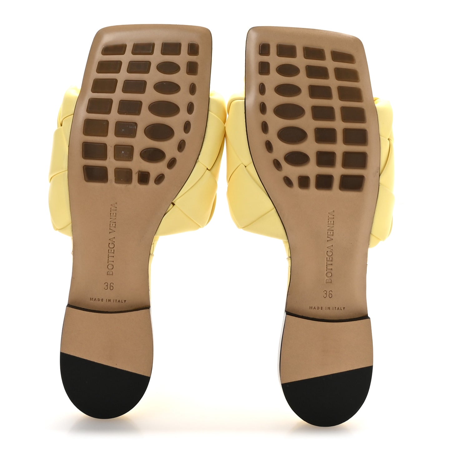 Nappa Maxi Intrecciato Lido Flat Sandals 36 Lemonade