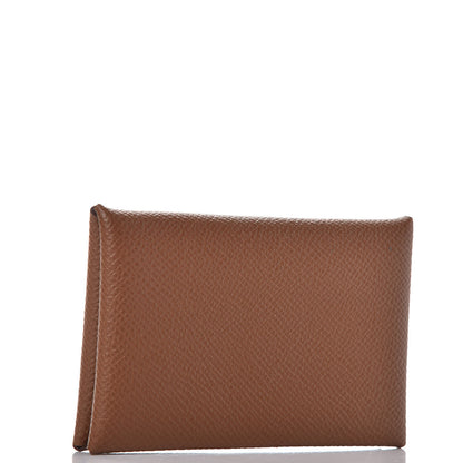 Hermes Epsom Calvi Card Case Gold 3 of 7