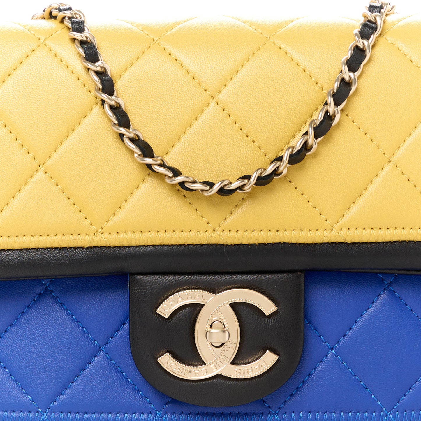 Lambskin Tri-Color Medium Graphic Flap Multicolor