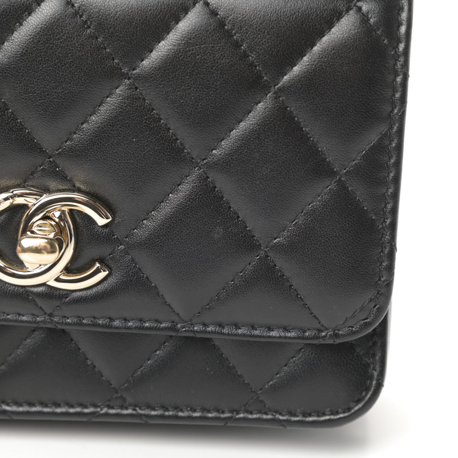 Chanel Lambskin Quilted Mini Trendy CC Wallet On Chain WOC Black 12 of 13