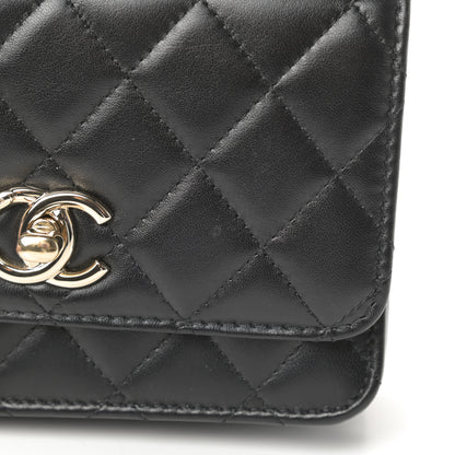 Chanel Lambskin Quilted Mini Trendy CC Wallet On Chain WOC Black 12 of 13