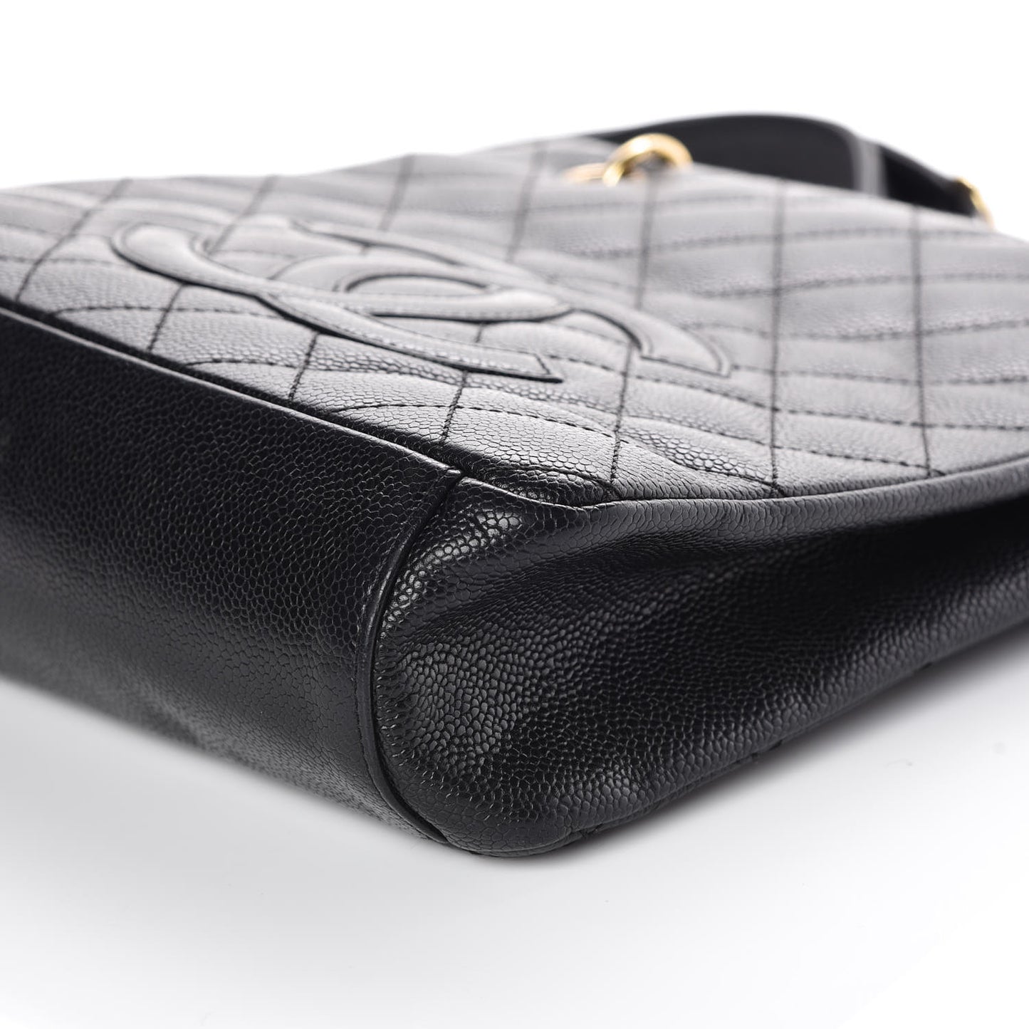 Caviar Quilted Petit Shopping Tote PST Black