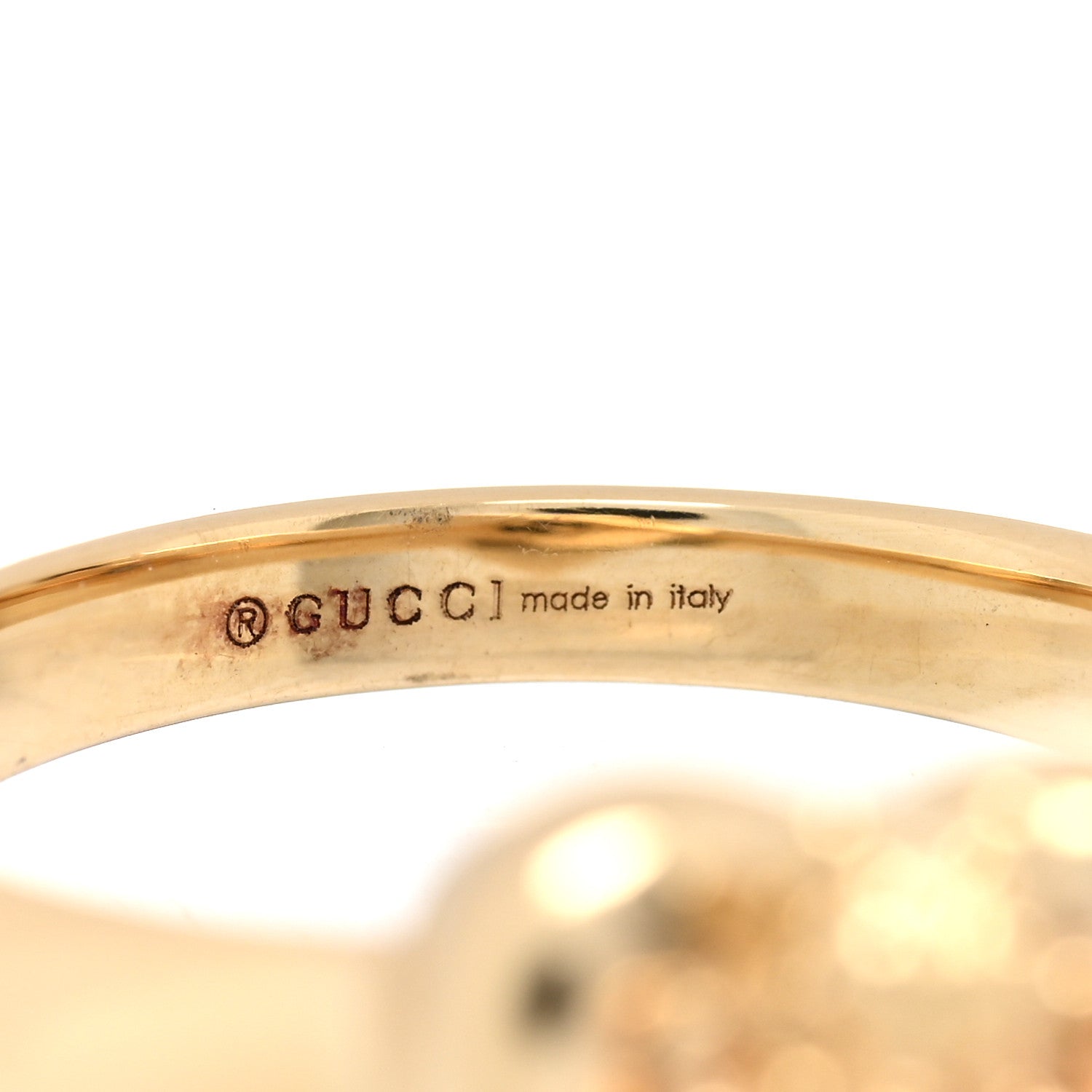 Gucci 18K Yellow Gold Bee Heart Ring 54 6.75 4 of 5