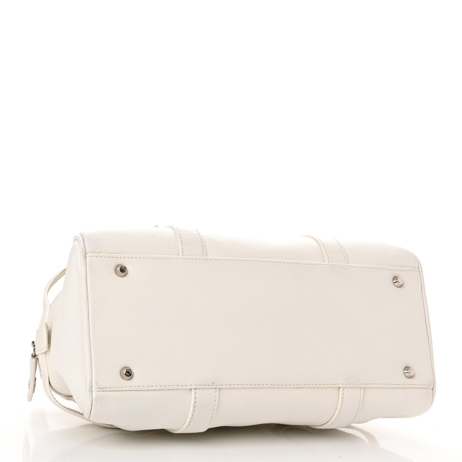 Christian Dior Calfskin Logo Charms Boston White 4 of 12