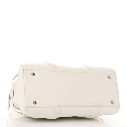 Christian Dior Calfskin Logo Charms Boston White 4 of 12