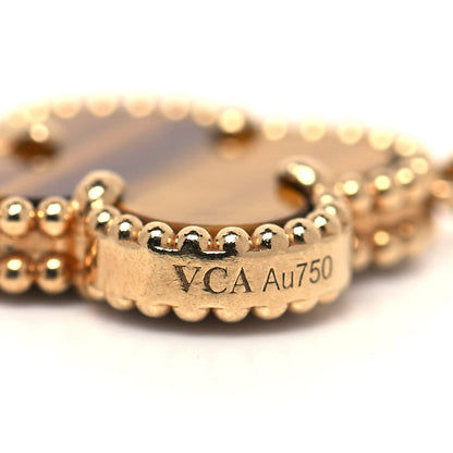 Van Cleef & Arpels 18K Yellow Gold Tiger Eye 5 Motifs Vintage Alhambra Bracelet 5 of 7
