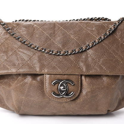 Chanel Caviar Quilted Medium Elastic Flap Brown 11 of 12