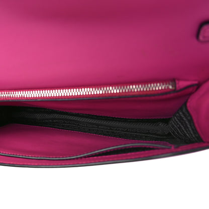 Prada Saffiano City Calfskin Studded Small Elektra Shoulder Bag Fuxia 5 of 10
