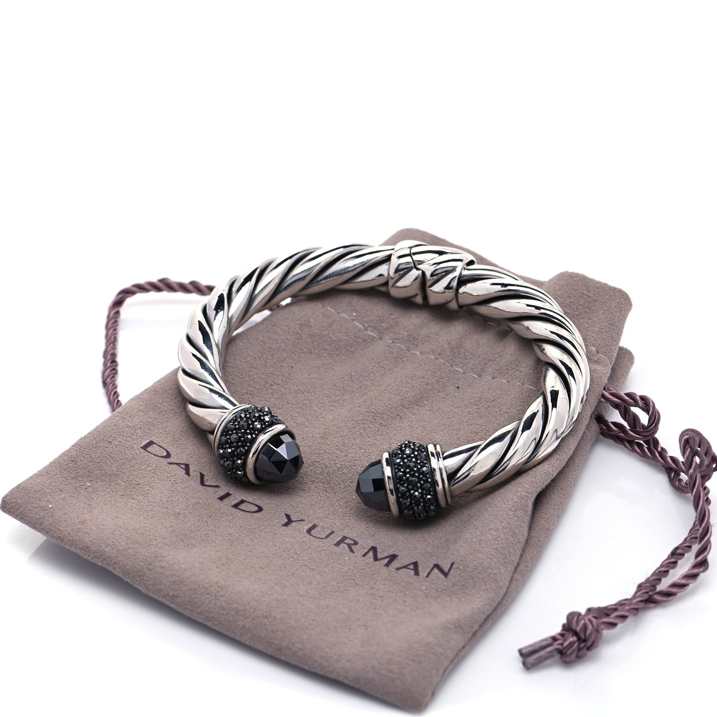 Sterling Silver Hematine Cable Berries Bracelet