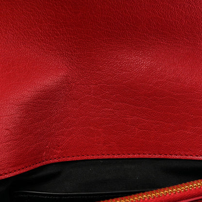 Saint Laurent Sheepskin Matelasse Chevron Monogram Medium College Bag Rouge 13 of 13