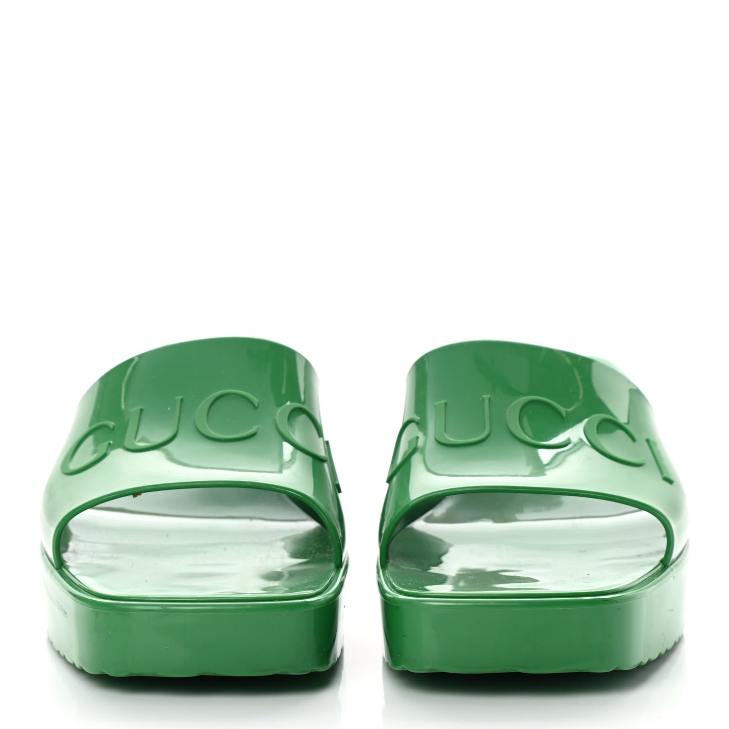 Gucci Rubber Gucci Logo Womens Platform 20/60mm Slide Sandals 39 New Shamarock 2 of 8