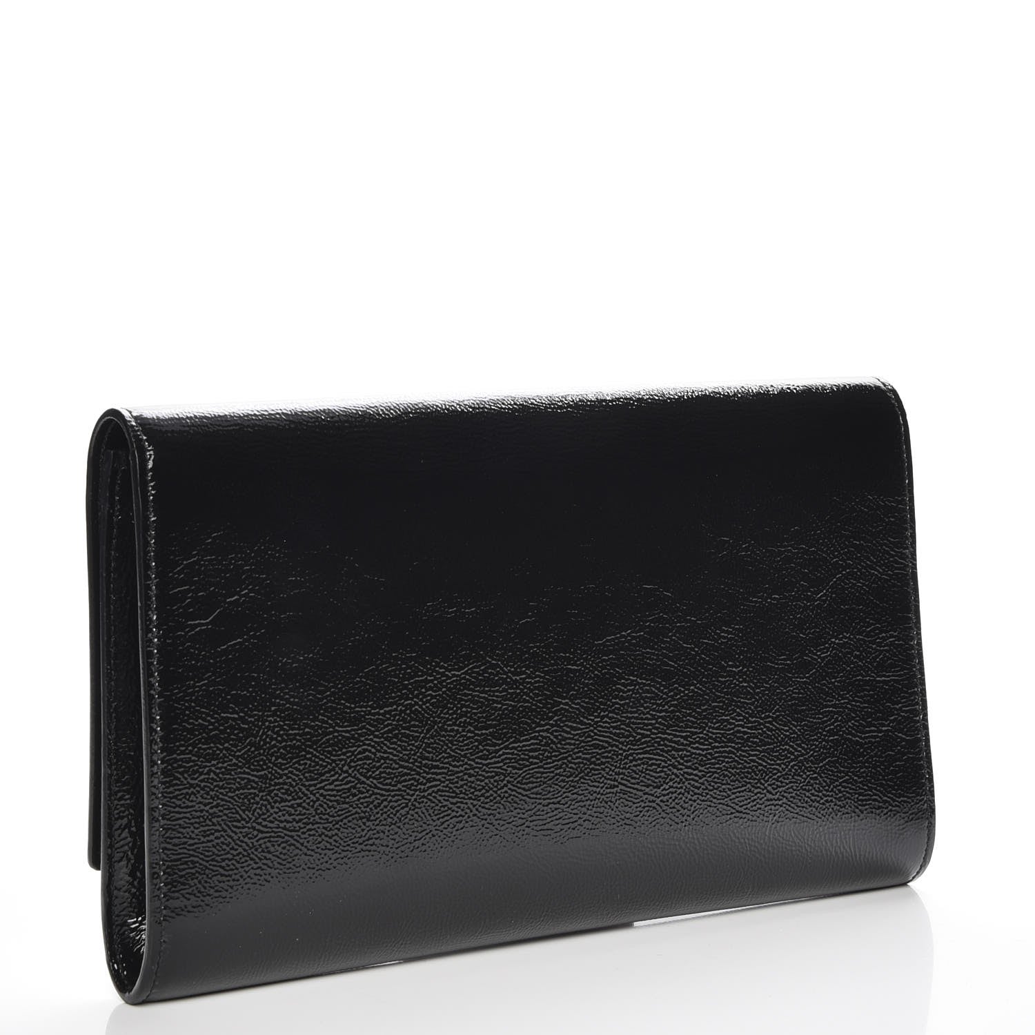 Saint Laurent Textured Patent Monogram Large Belle De Jour Clutch Black 3 of 6