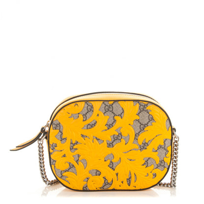 Gucci GG Supreme Monogram Arabesque Mini Chain Shoulder Bag Beige Yellow 1 of 7