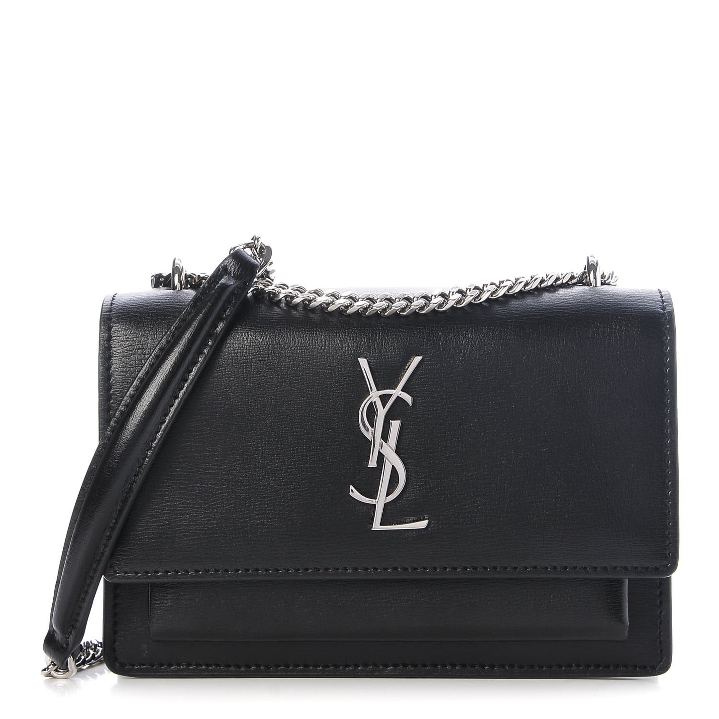 Calfskin Monogram Sunset Chain Wallet Black