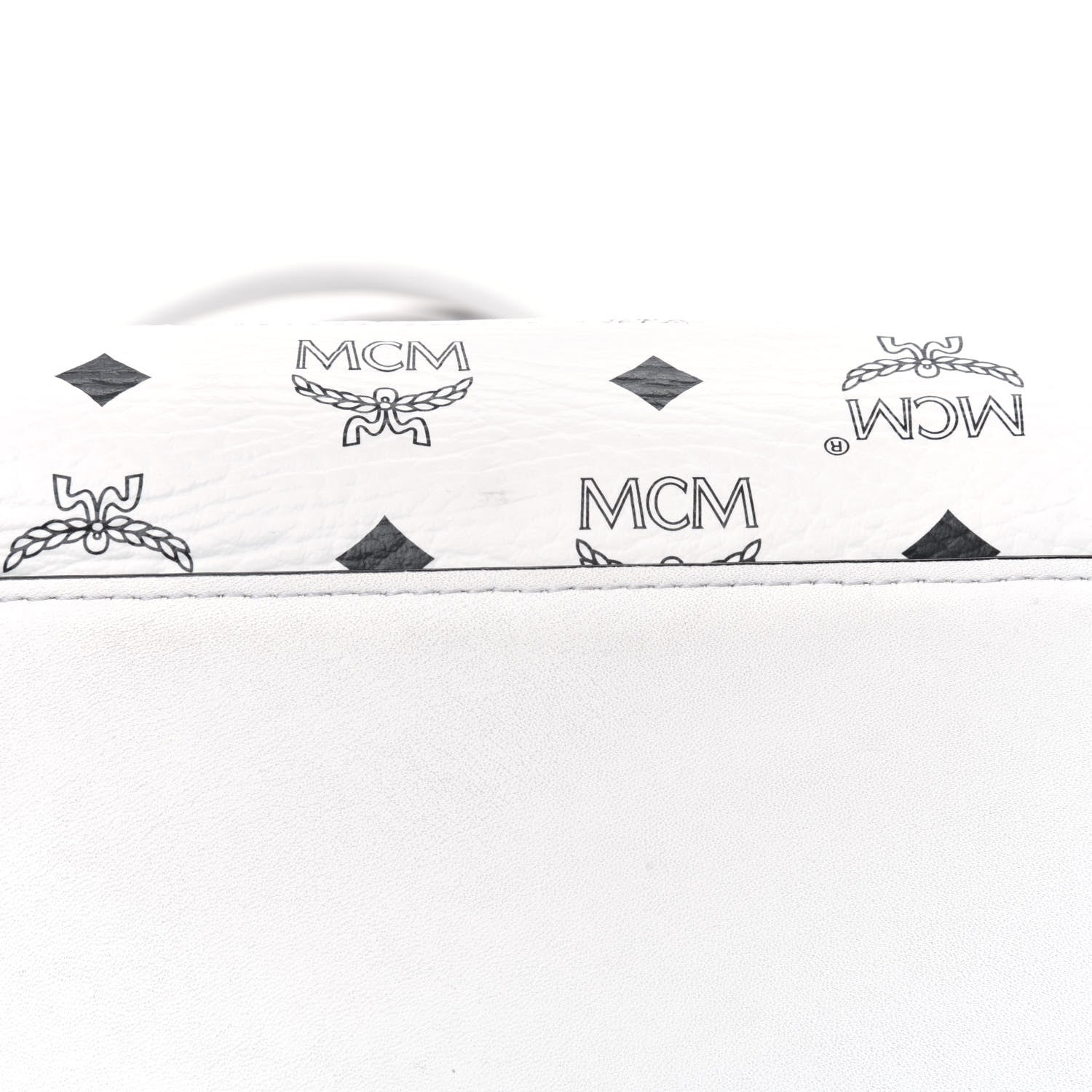 MCM Visetos Shopper Tote White 14 of 18