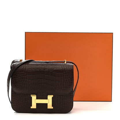 Hermes Matte Alligator Constance 18 Rouge Sellier 10 of 10