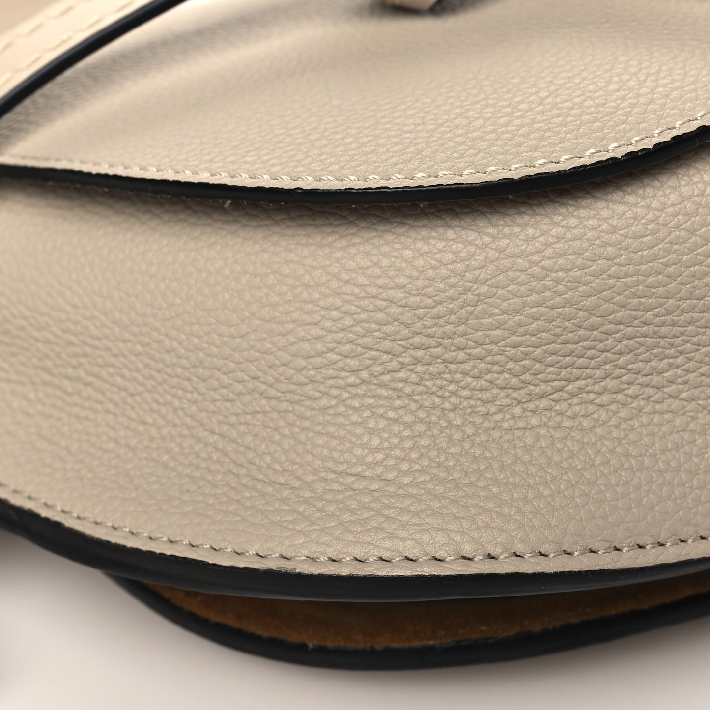 Grained Calfskin Small Gate Crossbody Bag Light Oat