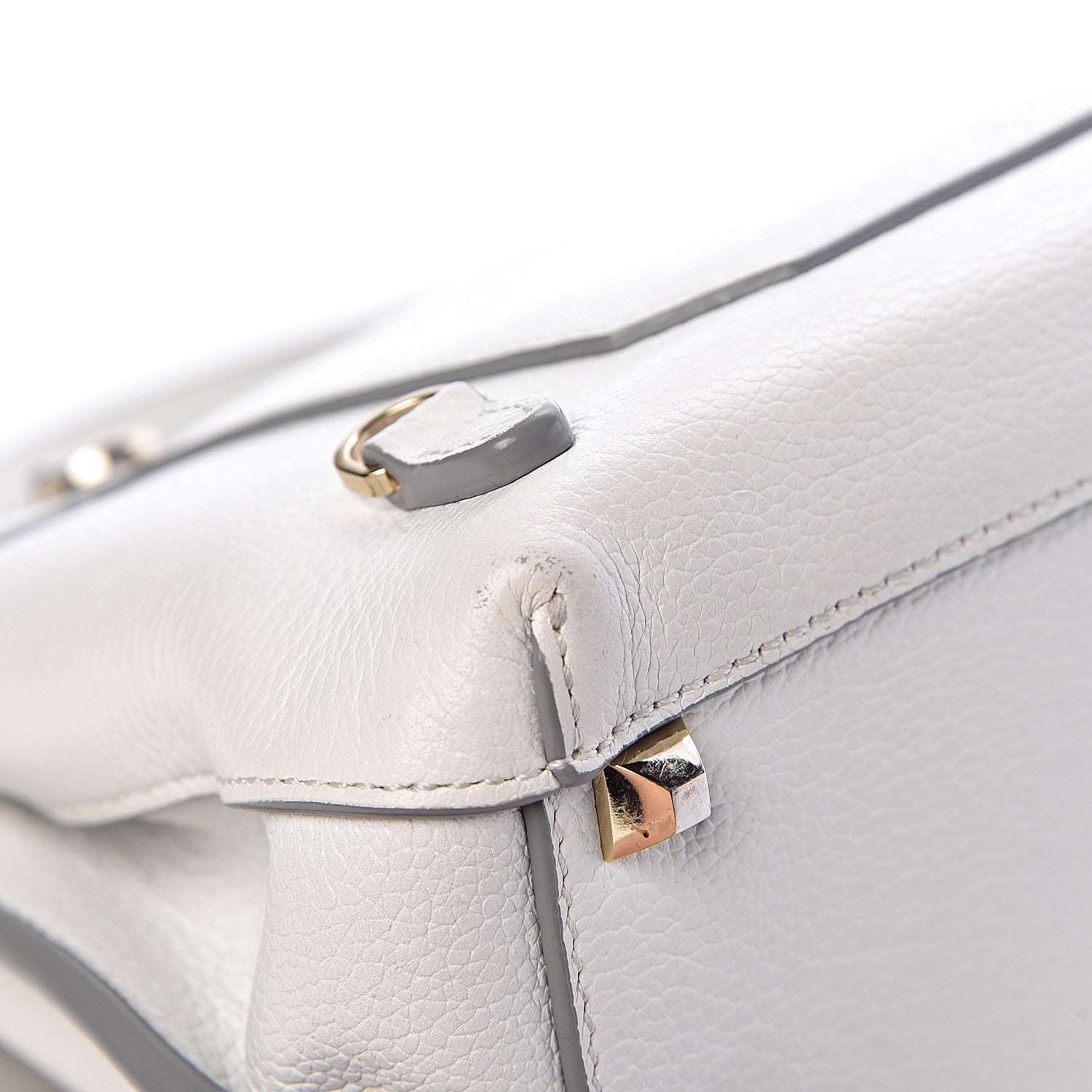 MCM Grained Calfskin Medium Milla Convertible Backpack White Flake 9 of 17