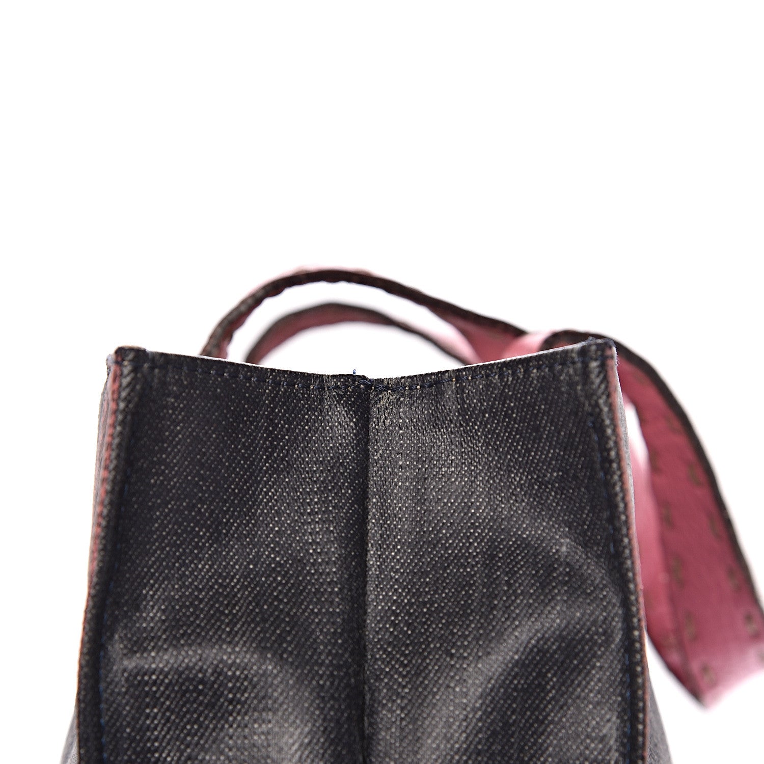 Fendi Coated Canvas Calfskin Romano Selleria Borghese Print Special Shopping Tote Blue Rosa 10 of 22