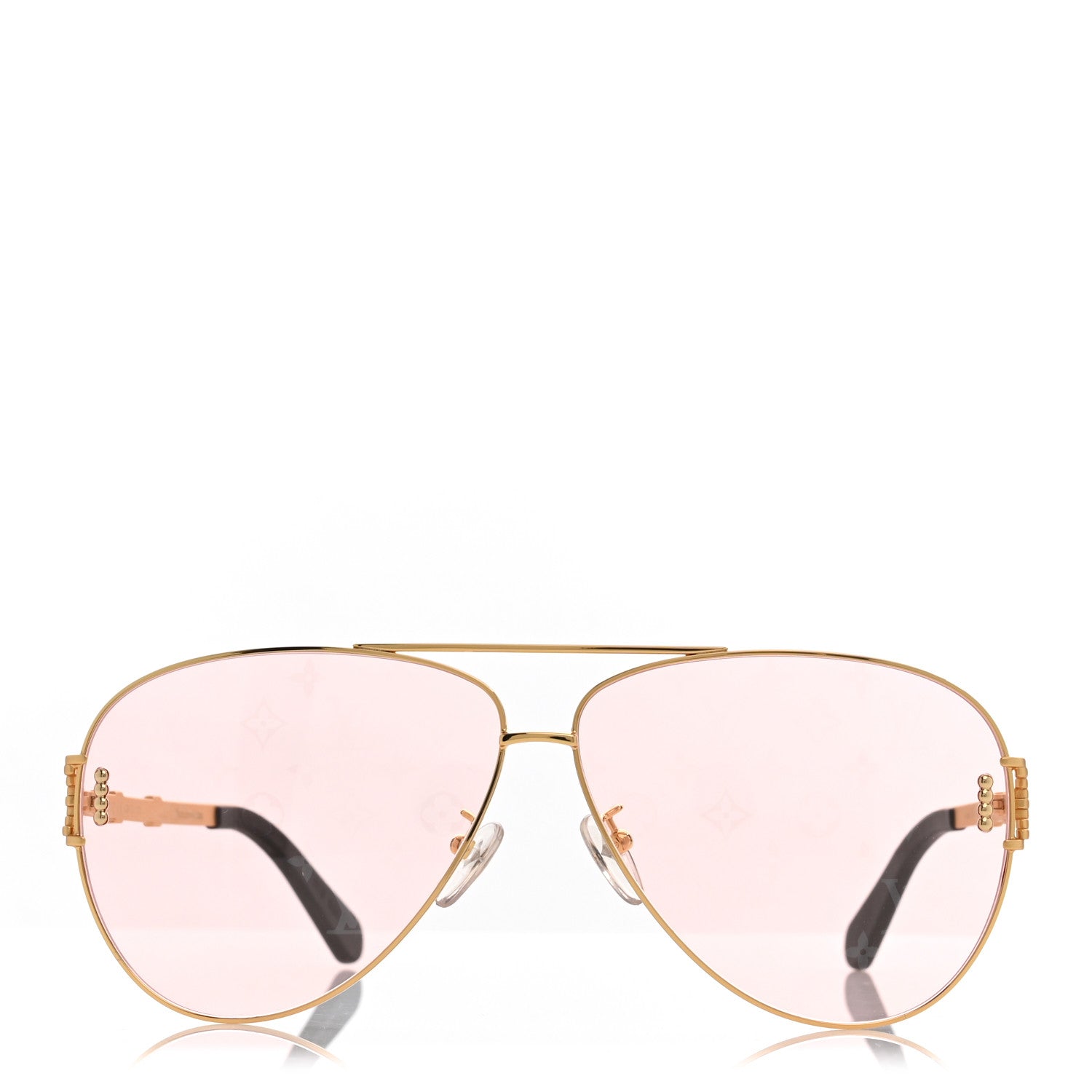 Louis Vuitton Metal Pilot Sunglasses Z1432E Gold 2 of 7