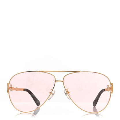 Louis Vuitton Metal Pilot Sunglasses Z1432E Gold 2 of 7