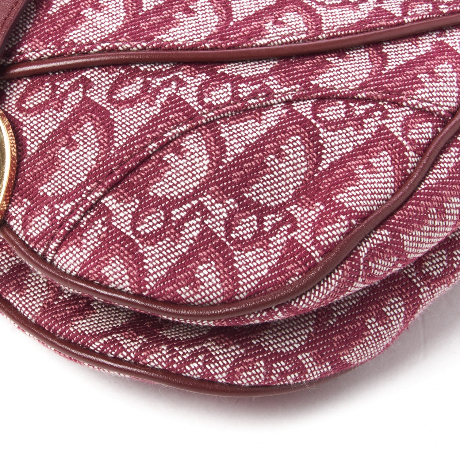 Christian Dior Monogram Double Saddle Bag Burgundy 5 of 7